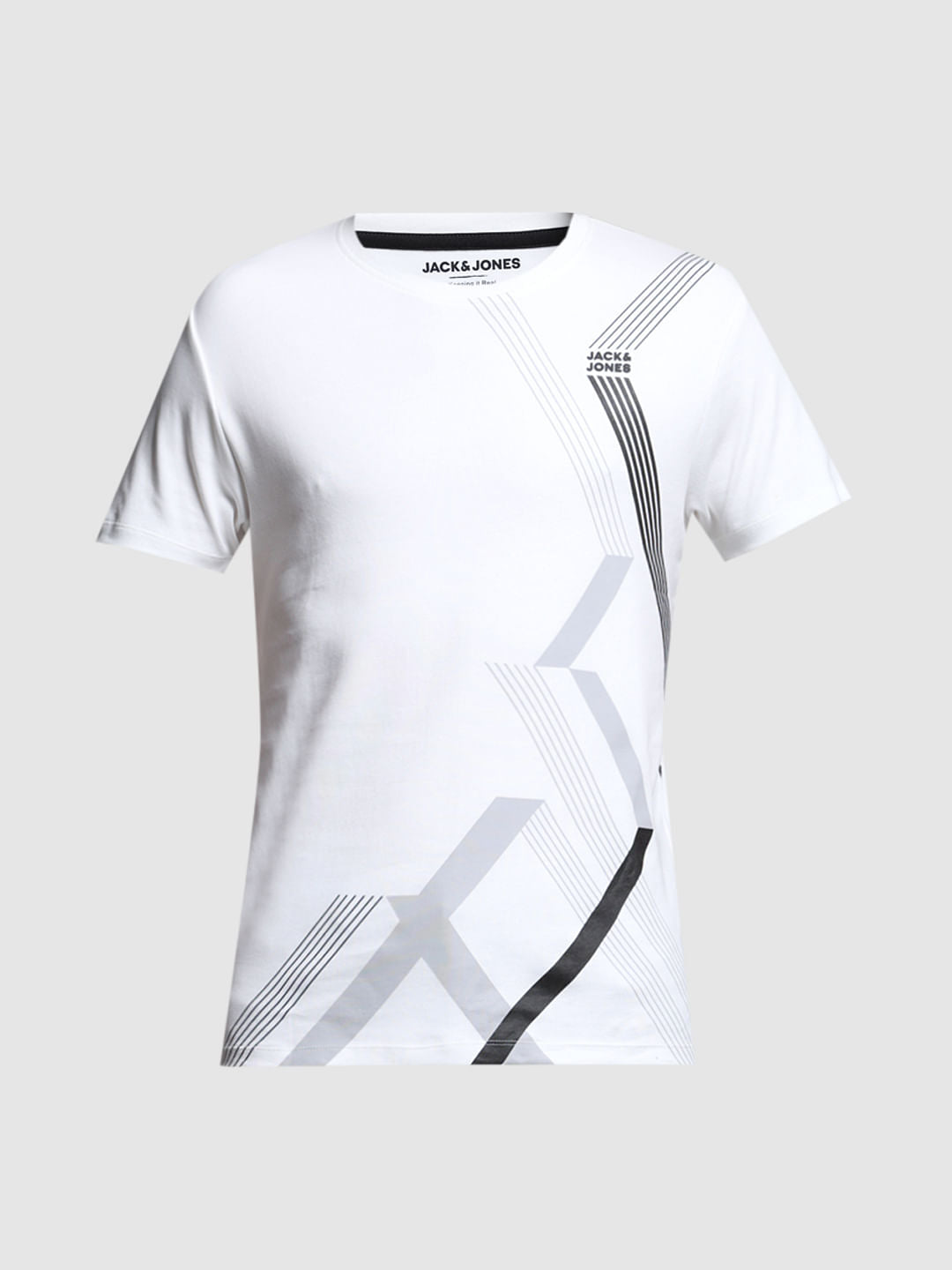 White Printed Cotton T-shirt