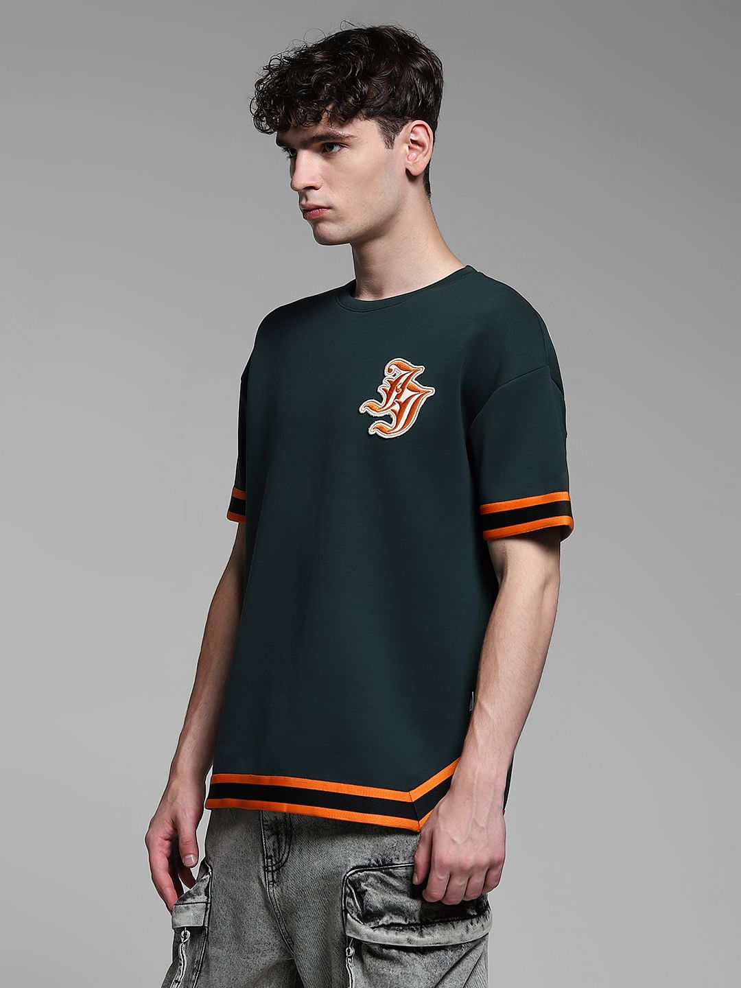 Green Tape Detail Co-ord Set T-shirt