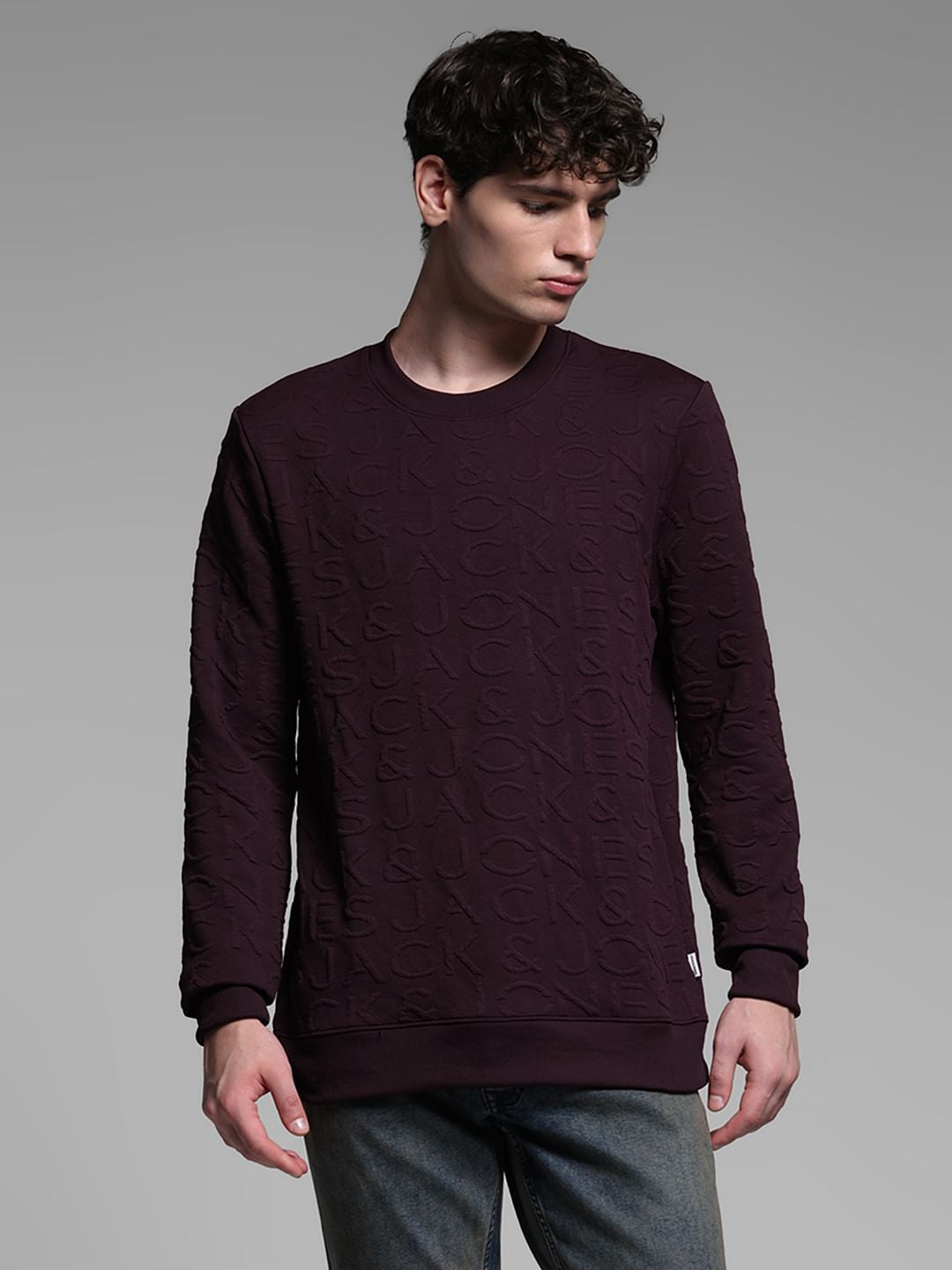 RED LOGO PRINT SWEATSHIRT