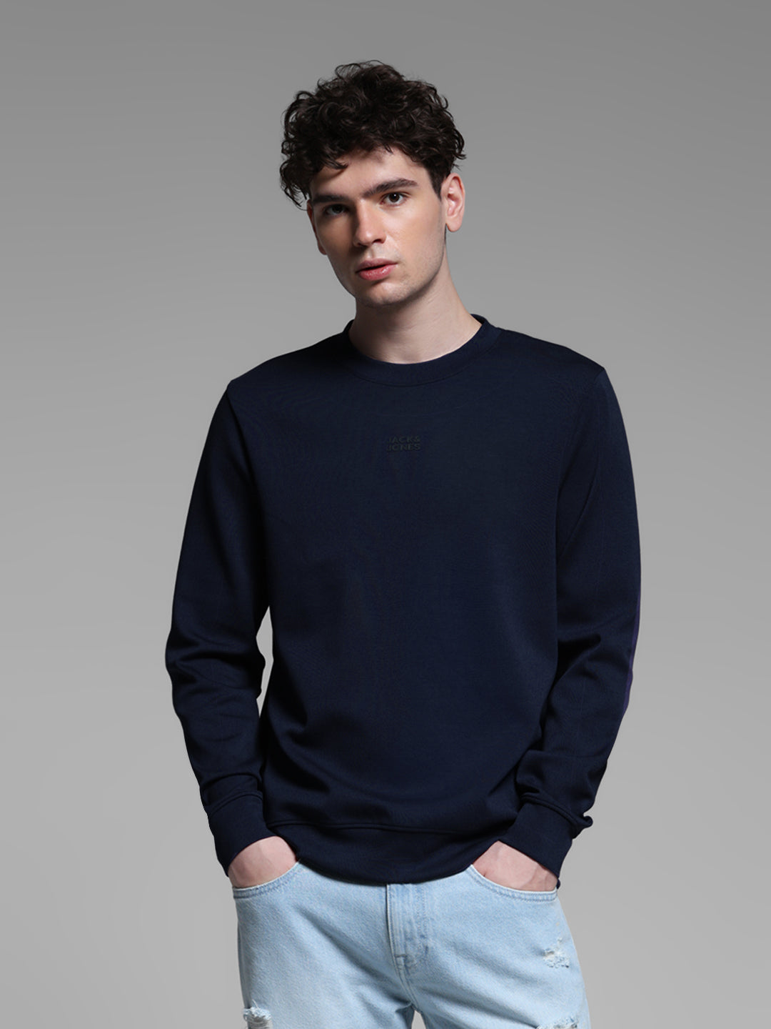 Navy Crew Neck Sweatshirt - S