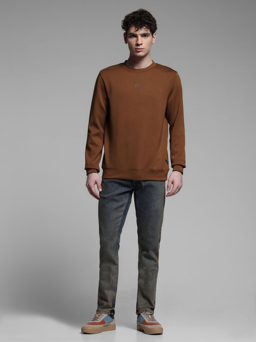 BROWN LOGO PRINT SWEATSHIRT