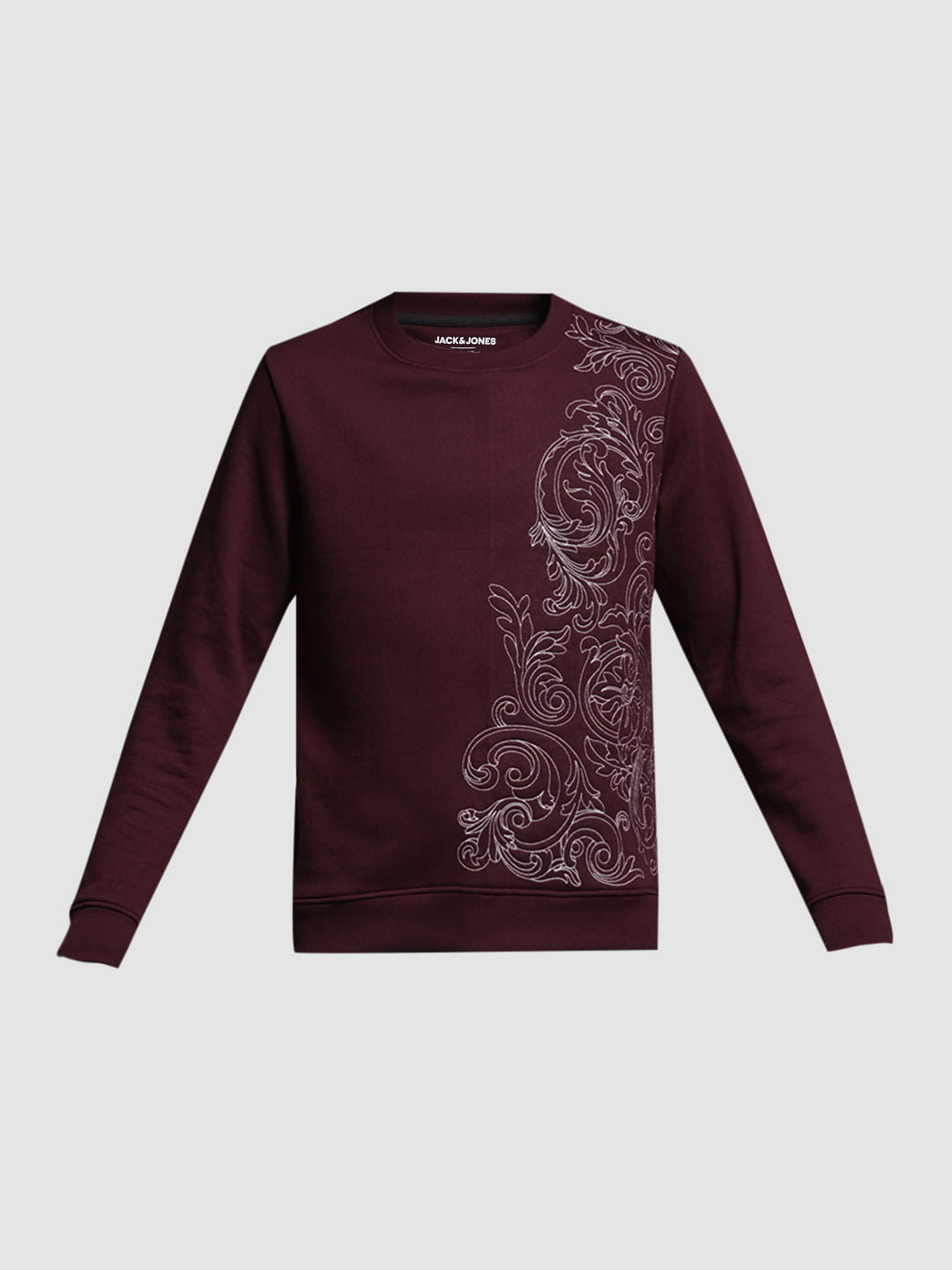 Maroon Embroidered Sweatshirt