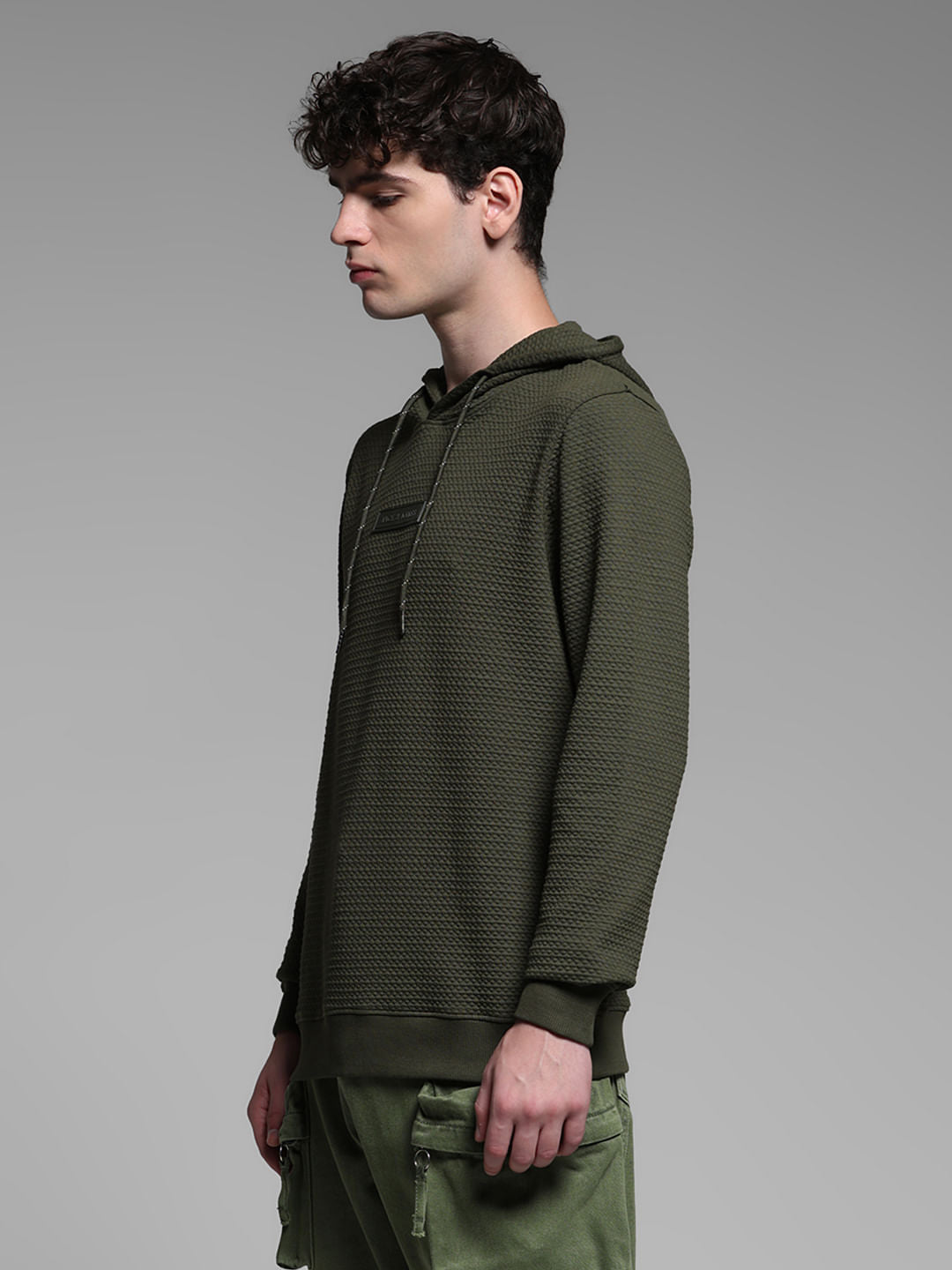 GREEN HOODED SWEATSHIRT