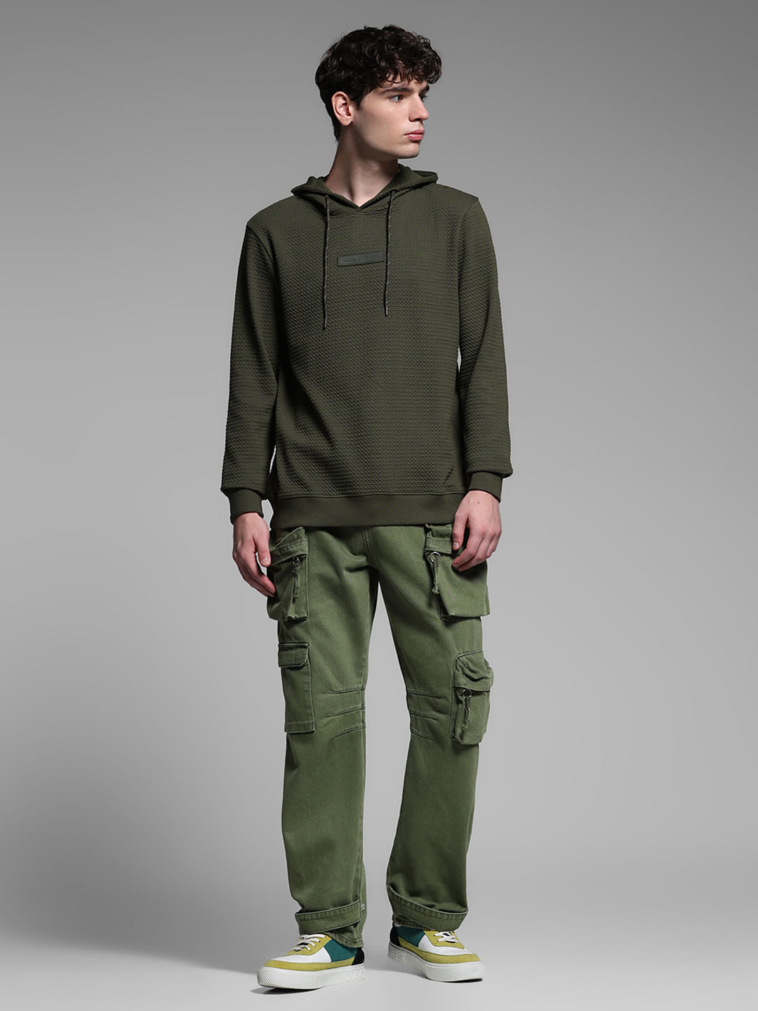 GREEN HOODED SWEATSHIRT