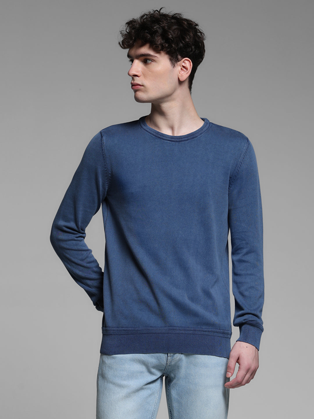Blue Knitted Pullover