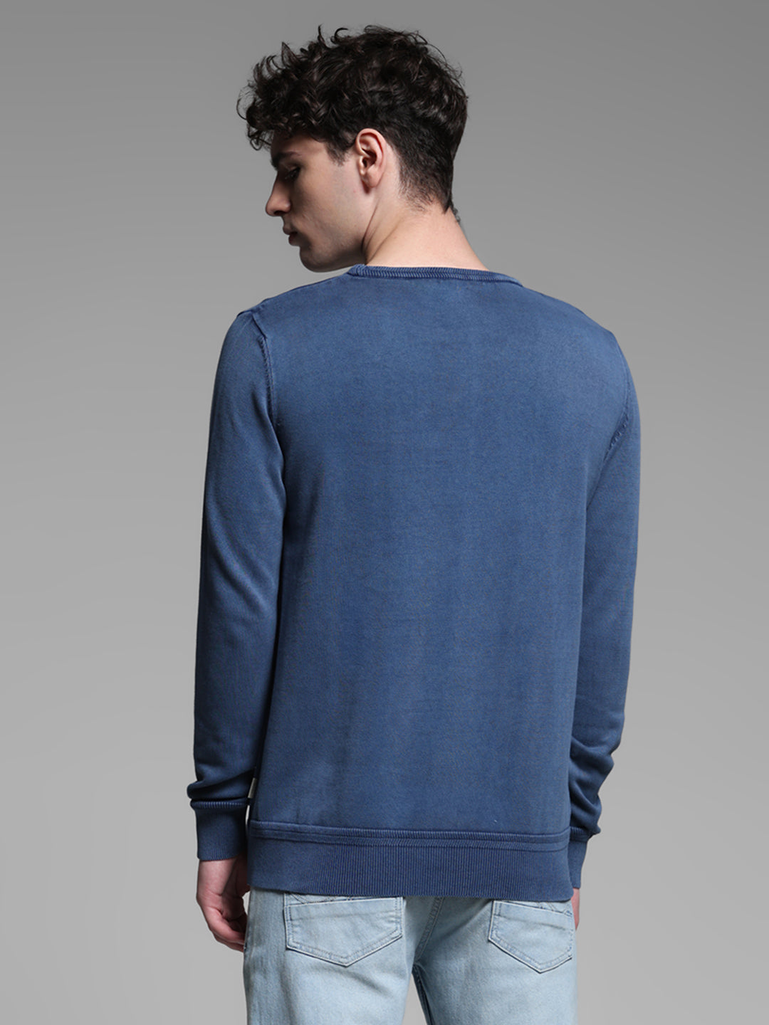 Blue Knitted Pullover