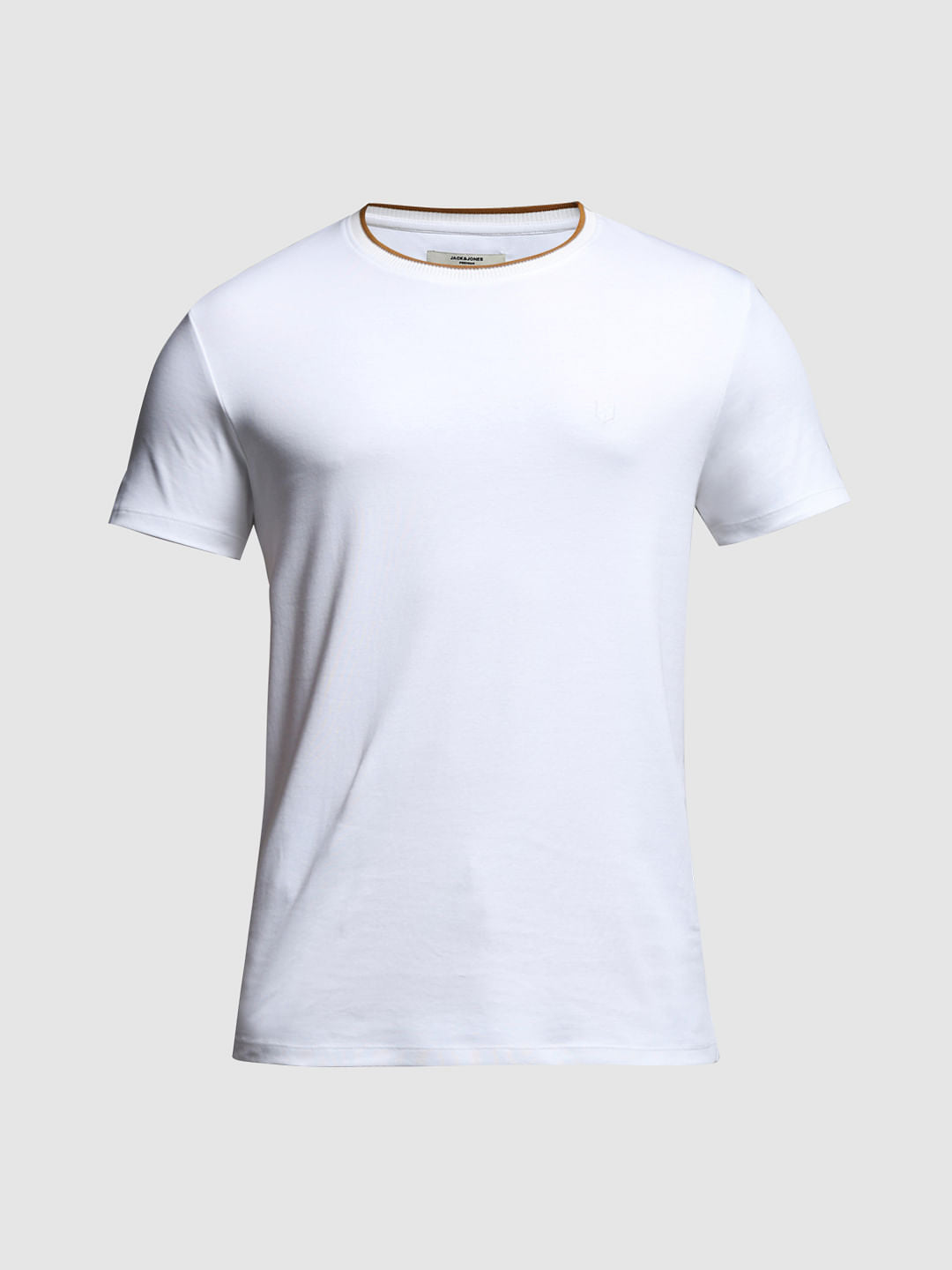 Brown Cotton Crew Neck T-shirt