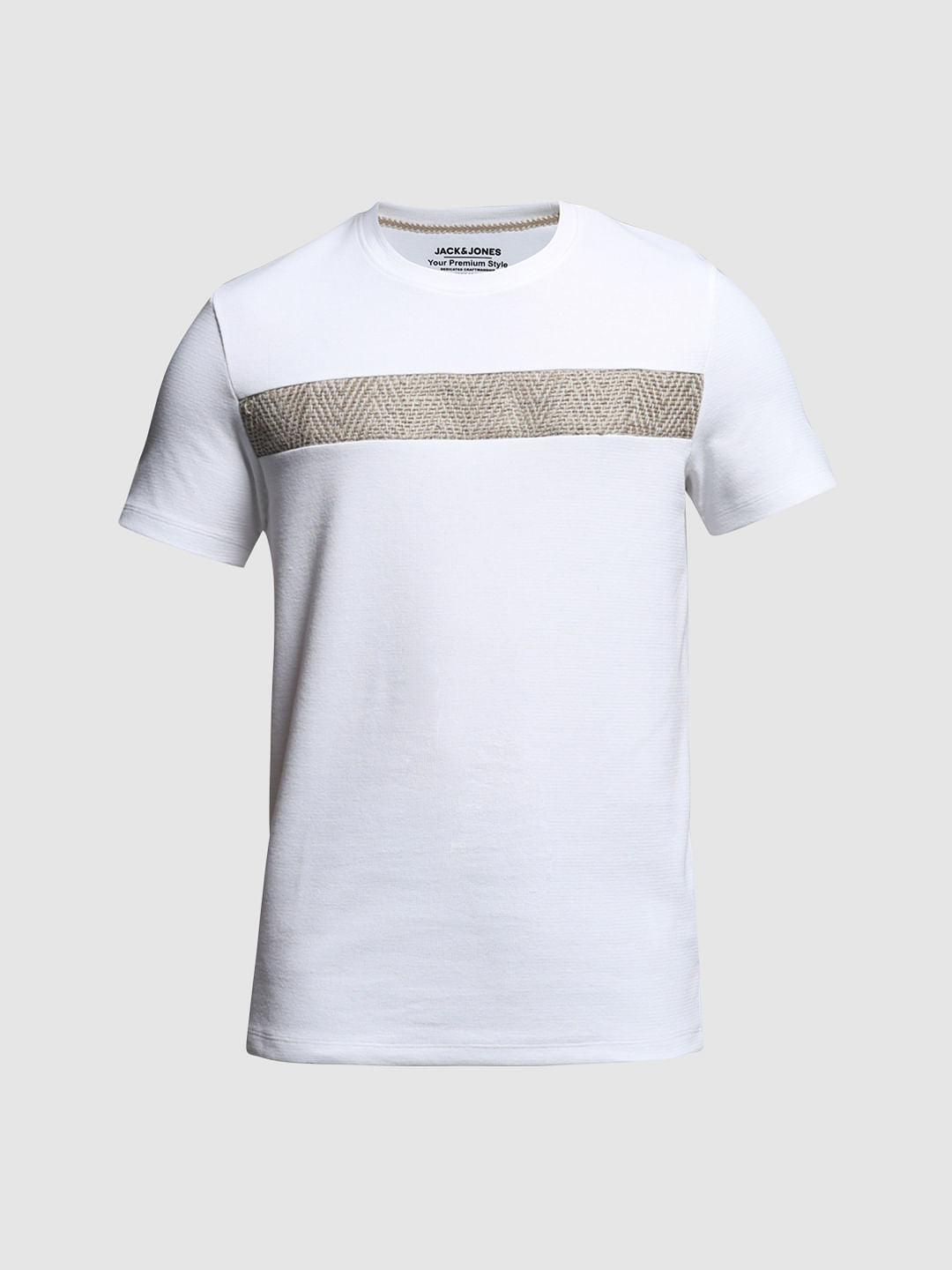 White Crochet Patch Detail T-shirt