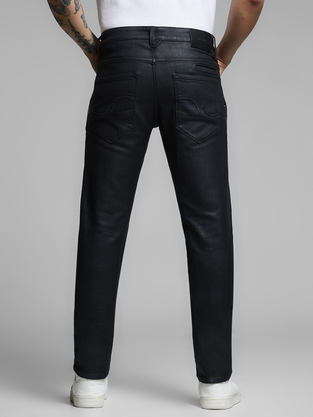 Black Mid Rise Clark Regular Fit Jeans