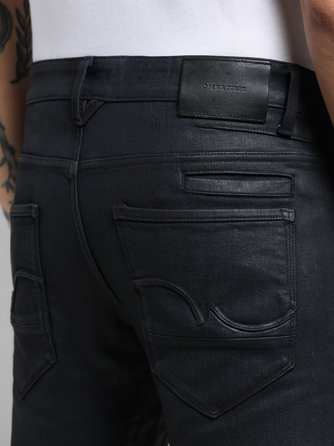 Black Mid Rise Clark Regular Fit Jeans