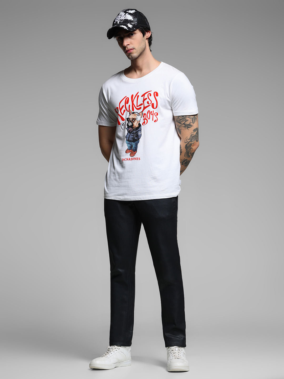 Black Mid Rise Clark Regular Fit Jeans