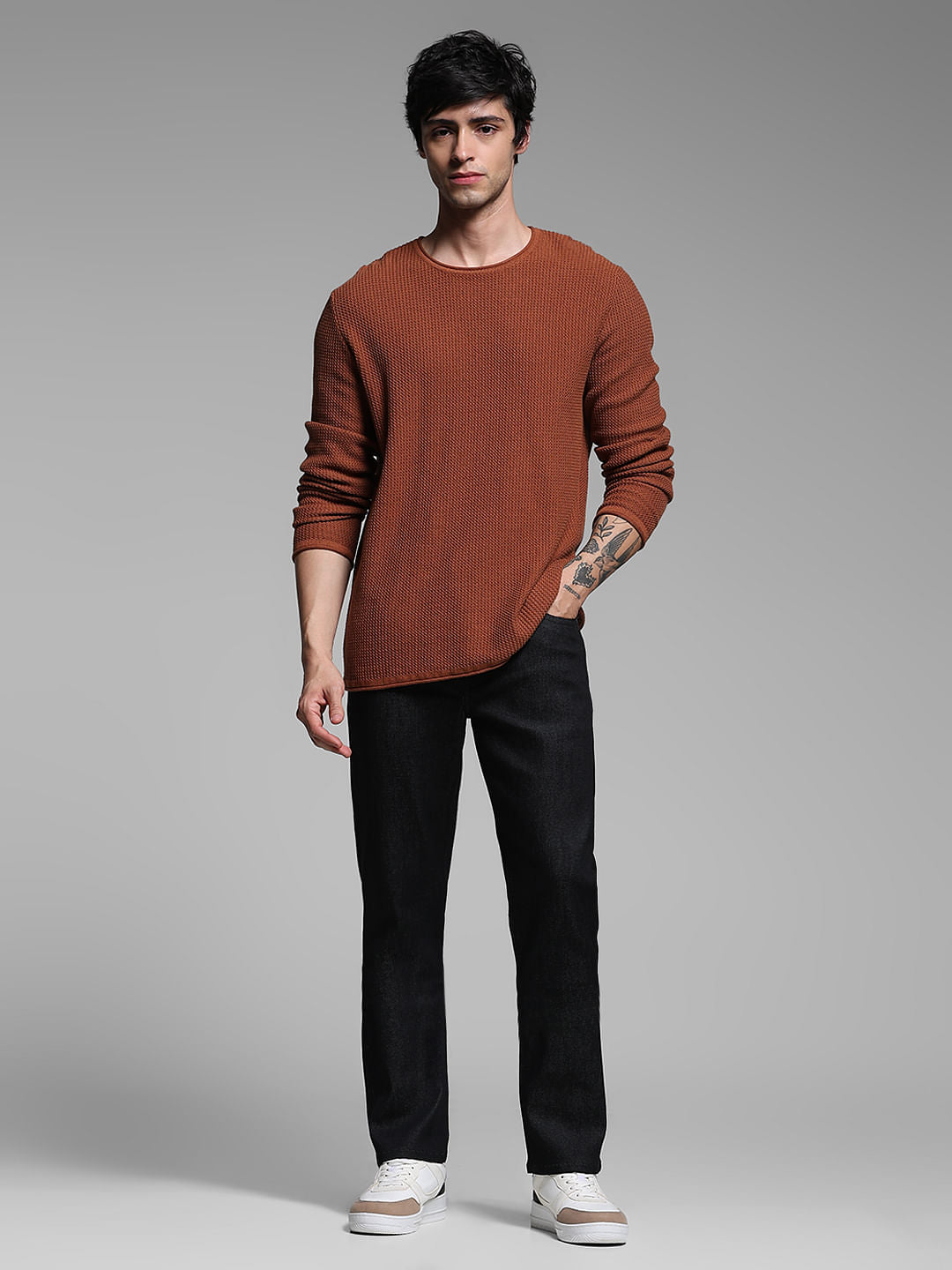 Black Low Rise Clark Regular Fit Jeans