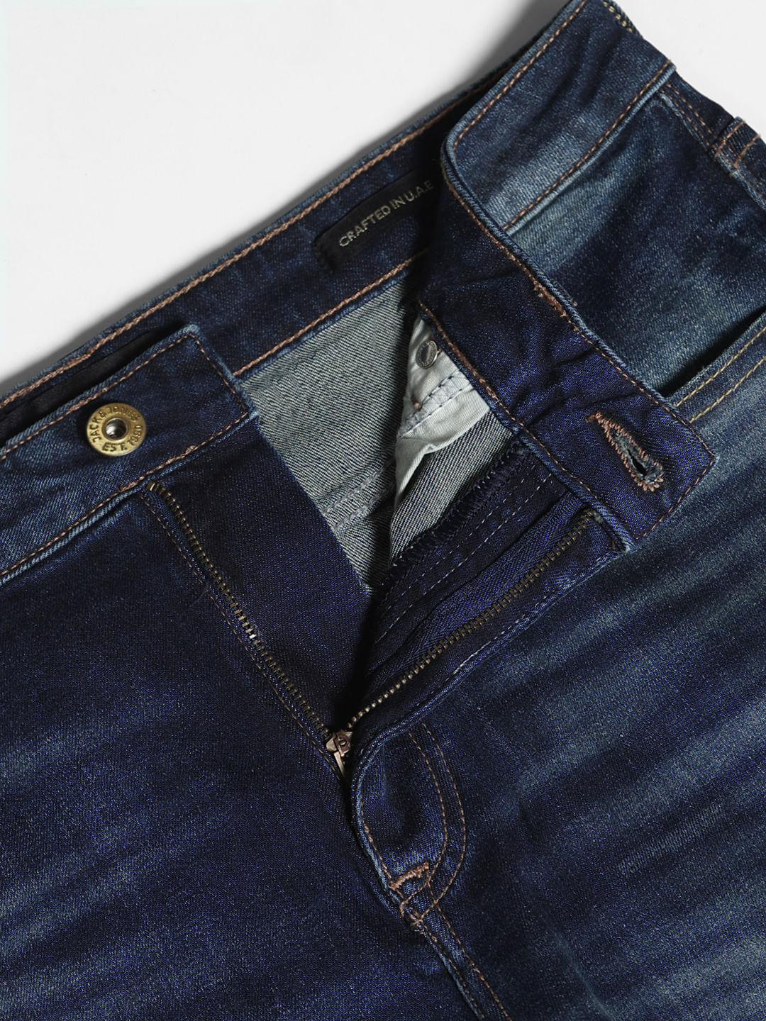 Dark Blue Distressed Cliff Bootcut Jeans
