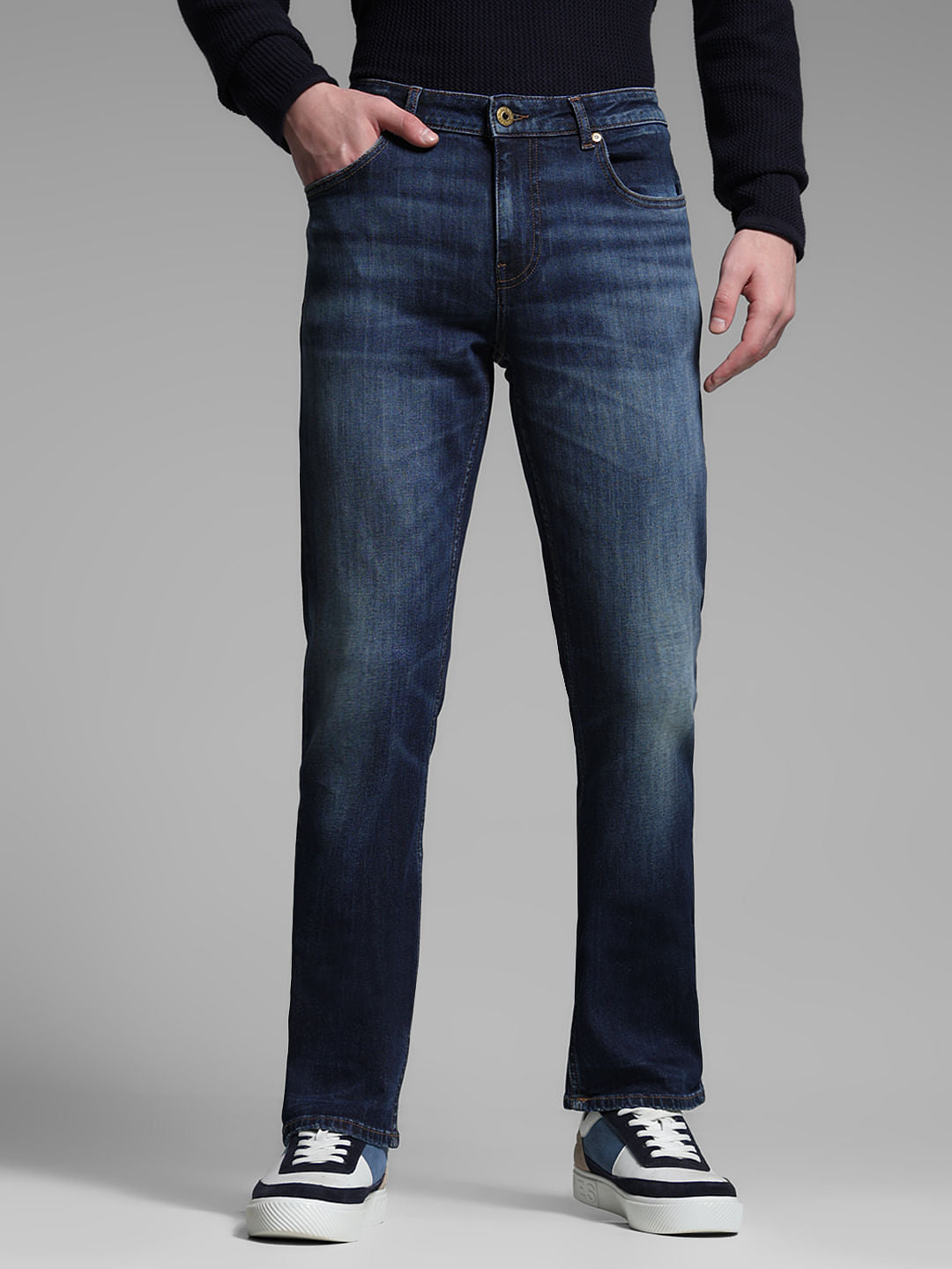 Blue Washed Clark Regular Fit Jeans - 28/30