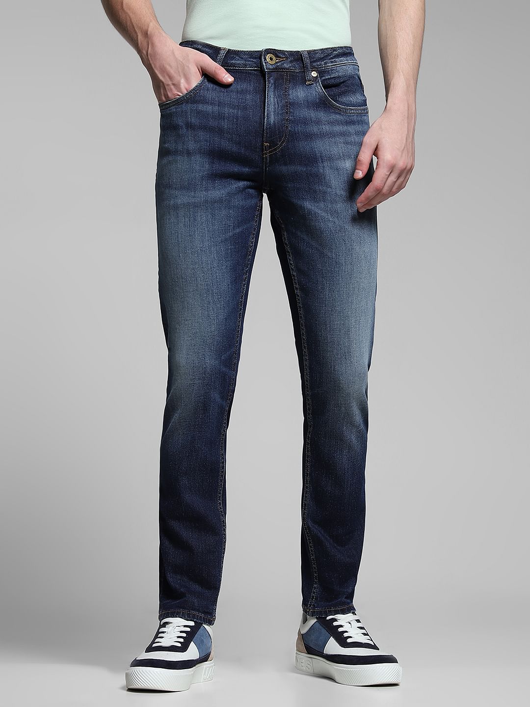Blue Low Rise Glenn Slim Fit Jeans
