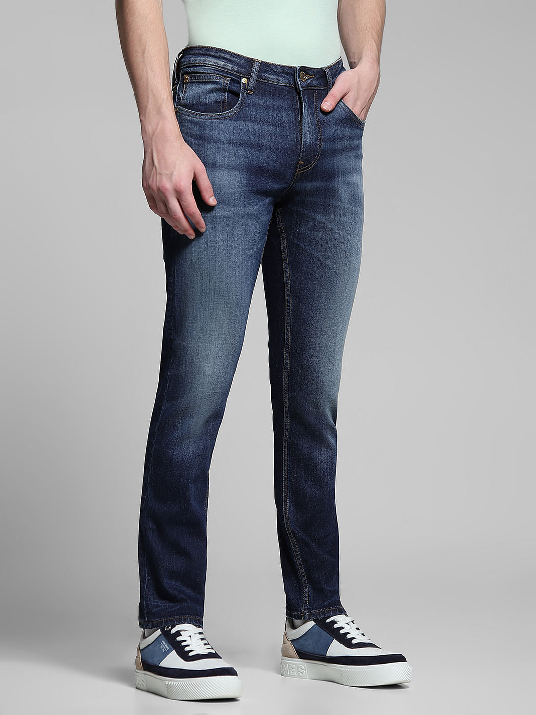 Blue Low Rise Glenn Slim Fit Jeans