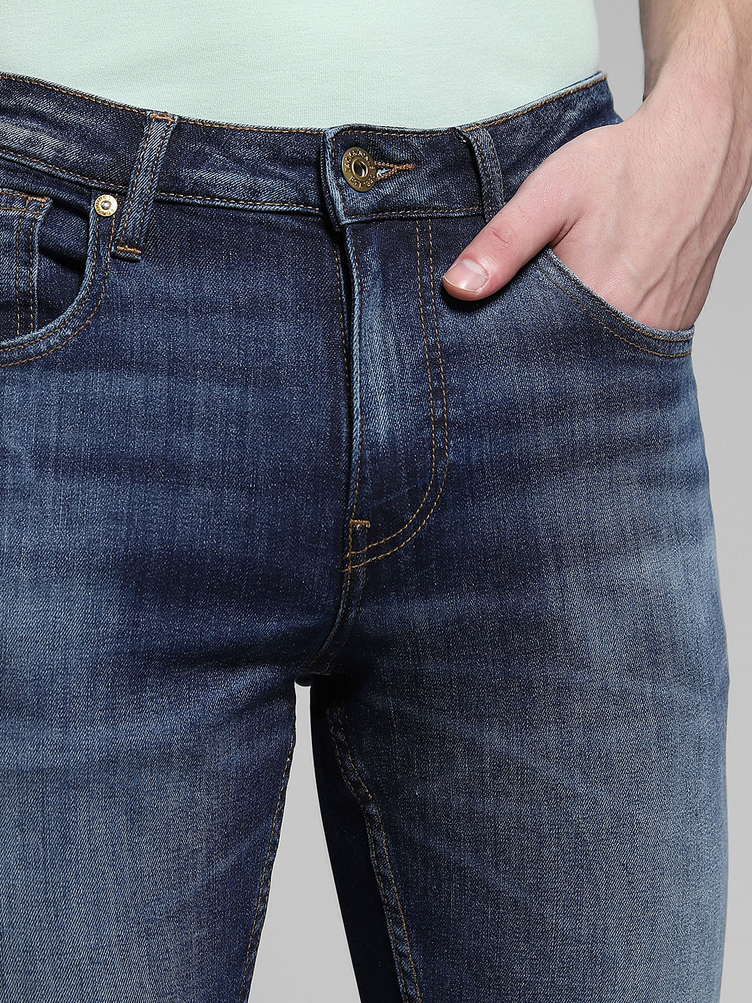 Blue Low Rise Glenn Slim Fit Jeans