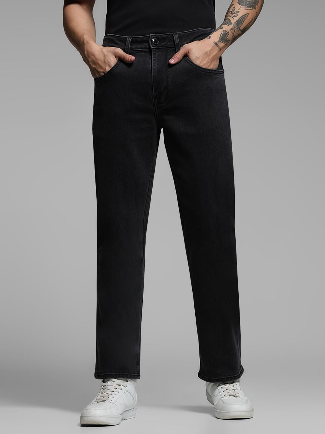 Black High Rise Cliff Bootcut Jeans - 36/34
