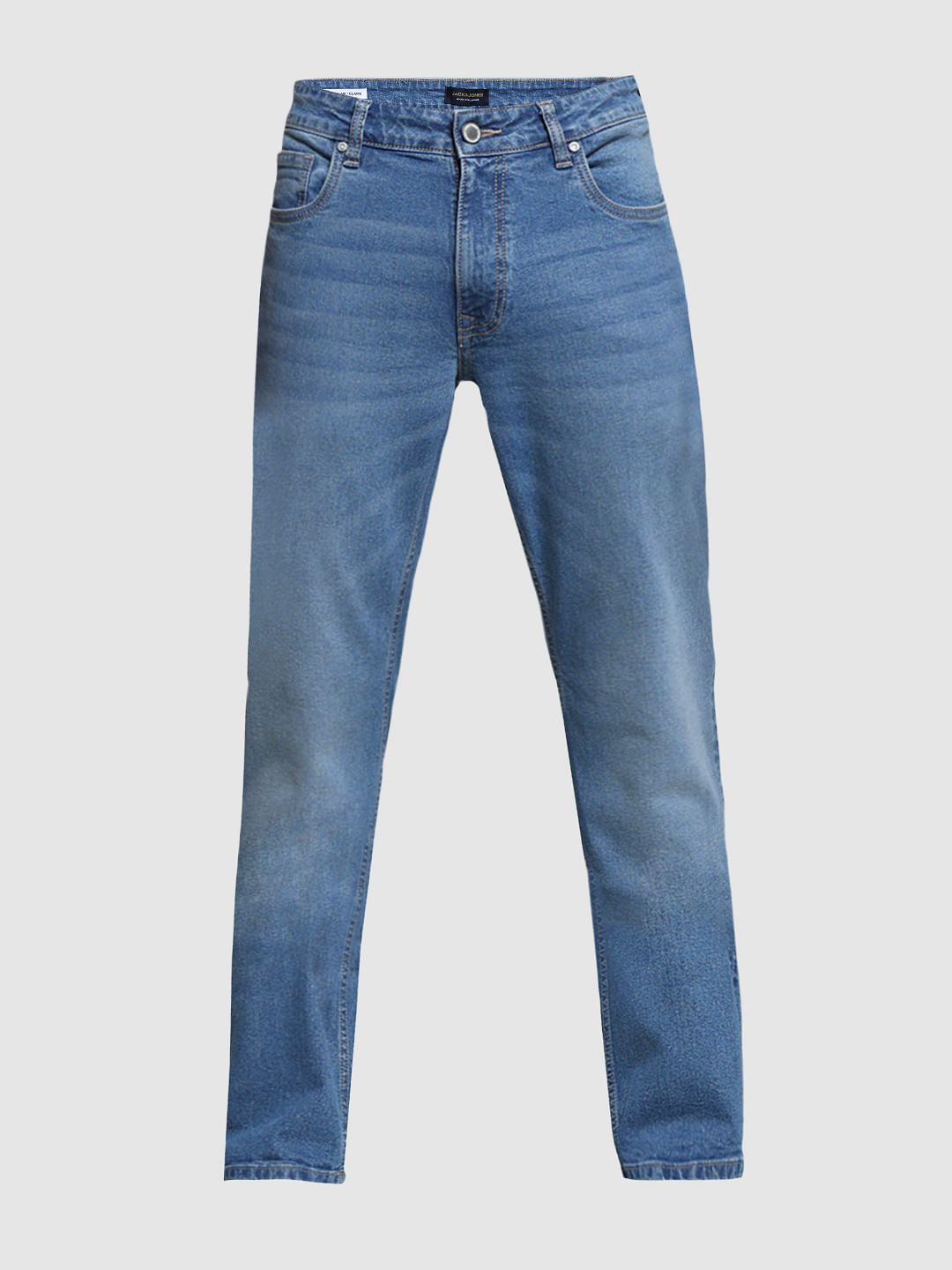Light Blue Mid Rise Washed Regular Fit Jeans