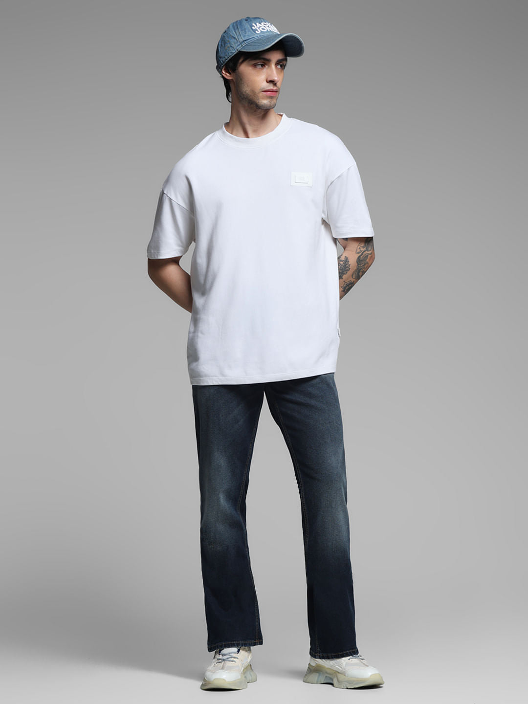 Dark Blue High Rise Cliff Bootcut Jeans