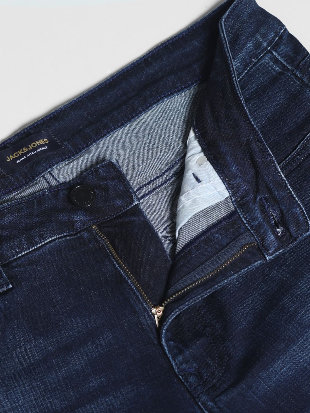 Dark Blue Mid Rise Clark Regular Fit Jeans