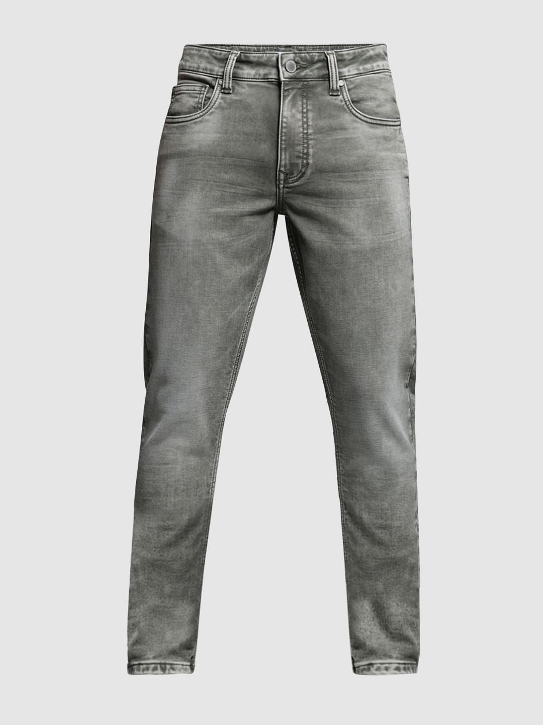 Grey Low Rise Glenn Knitted Slim Fit Jeans