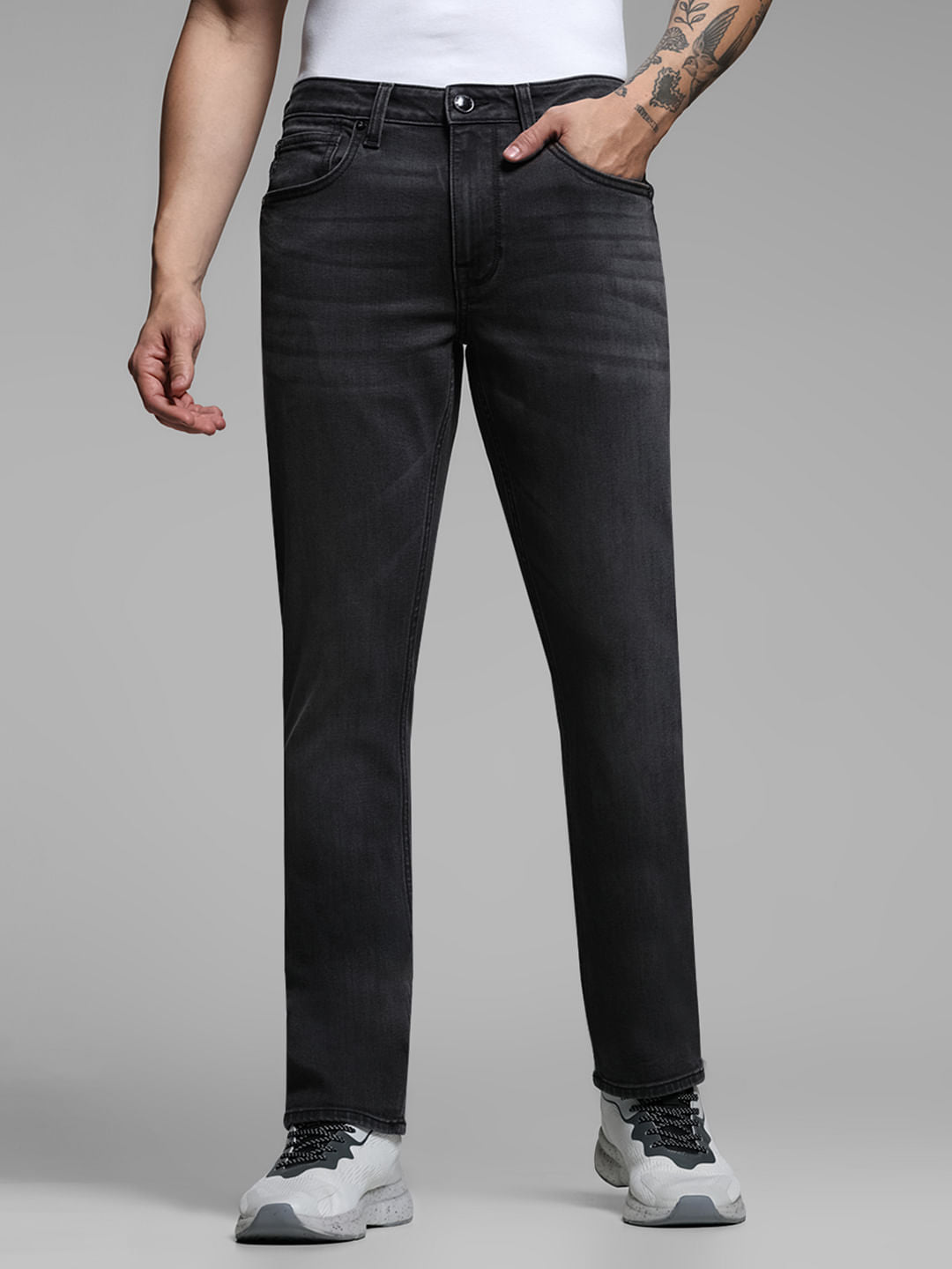 Grey Washed Clark Regular Fit Jeans - 28/30