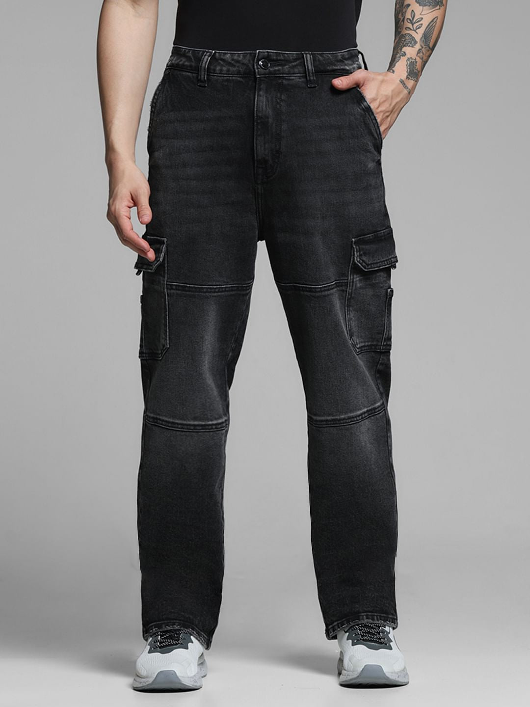 Black High Rise Dario Loose Fit Jeans - 28/30