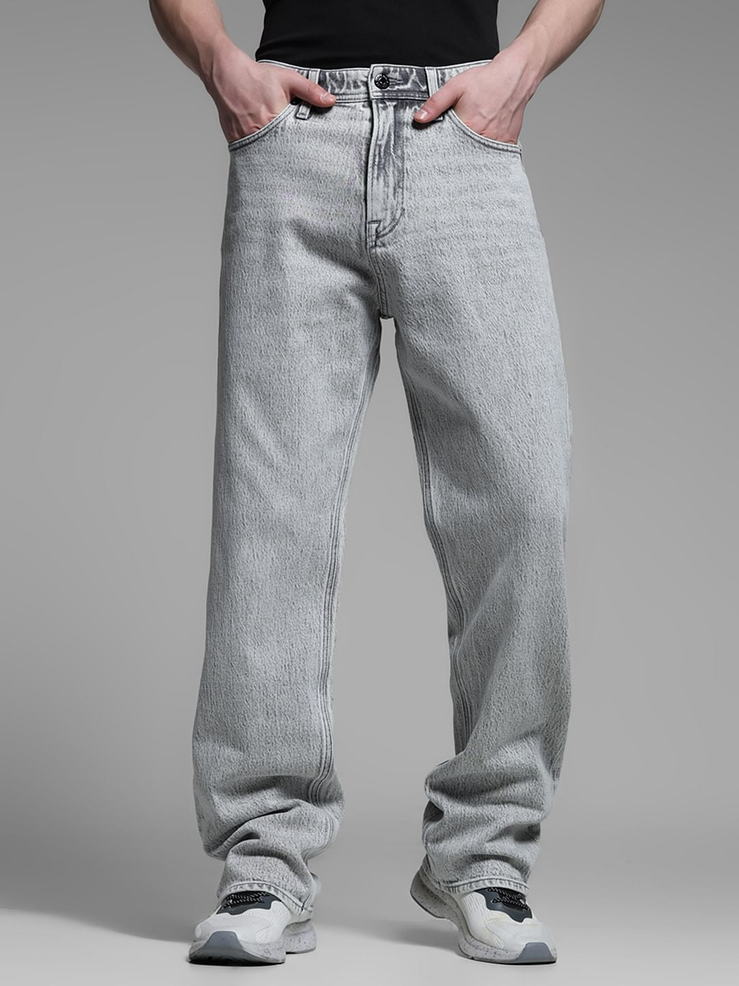 GREY HIGH RISE DARIO LOOSE FIT JEANS