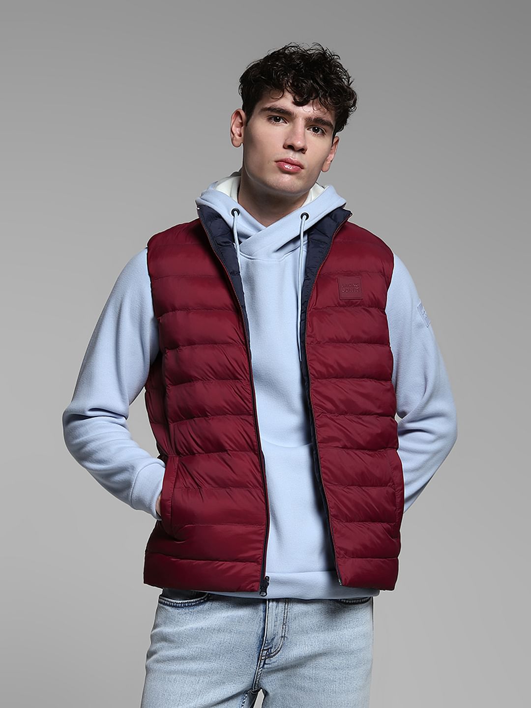 ジャケット・アウター Chester Reversible Puffer Vest Navy Blue Reversible Puffer Vest Jacket