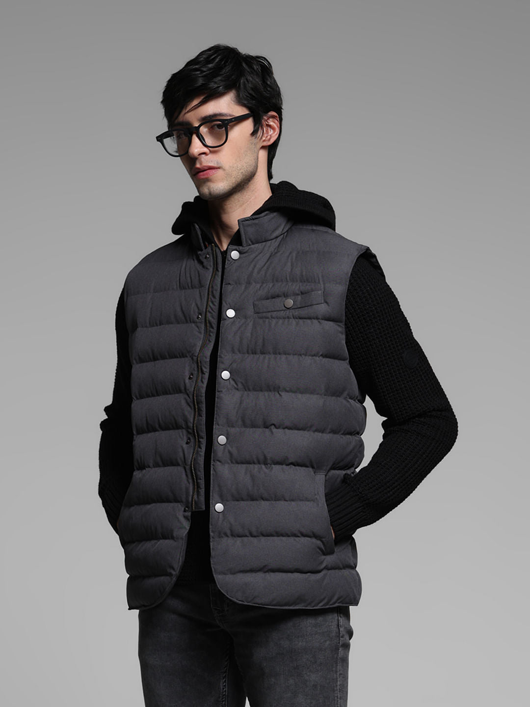 Black Puffer Vest Jacket - S