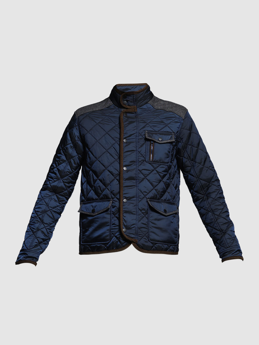 BLUE HIGH NECK JACKET