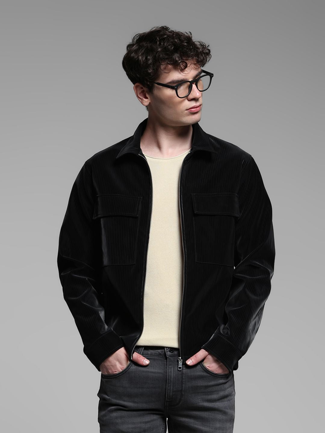 Black Striped Shacket - XL