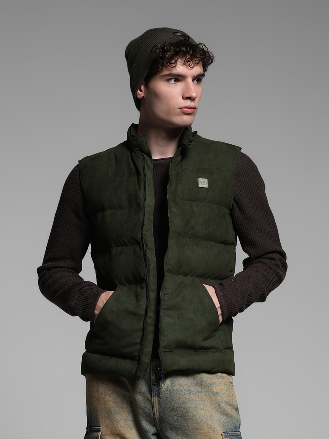 GREEN ZIPPER VEST - S