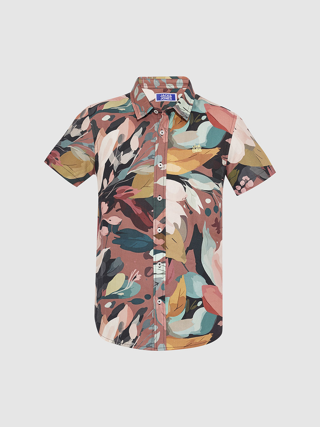 BOYS Brown Printed Co-ord Set Shirt