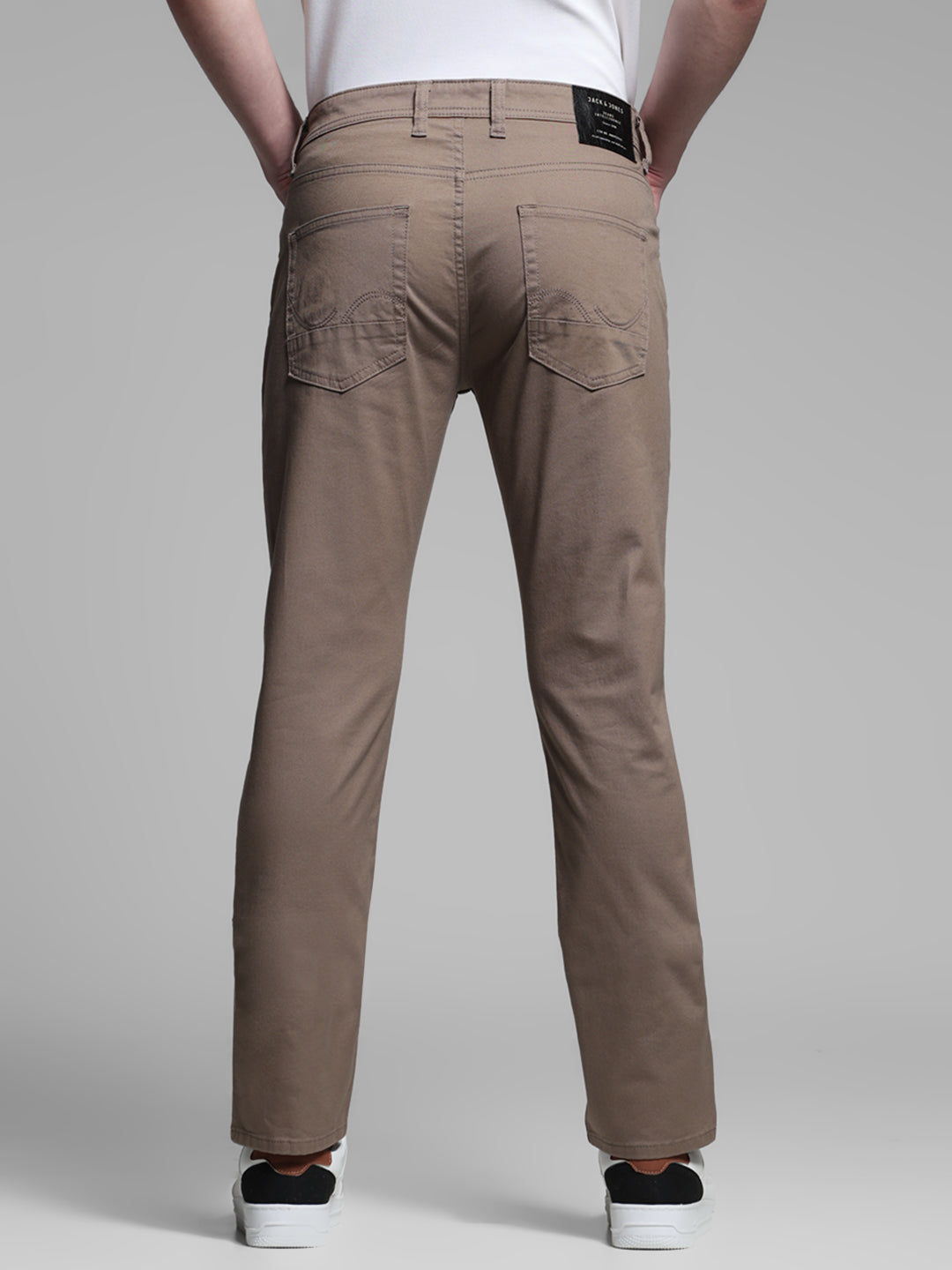 Brown Twill Regular Fit Pants