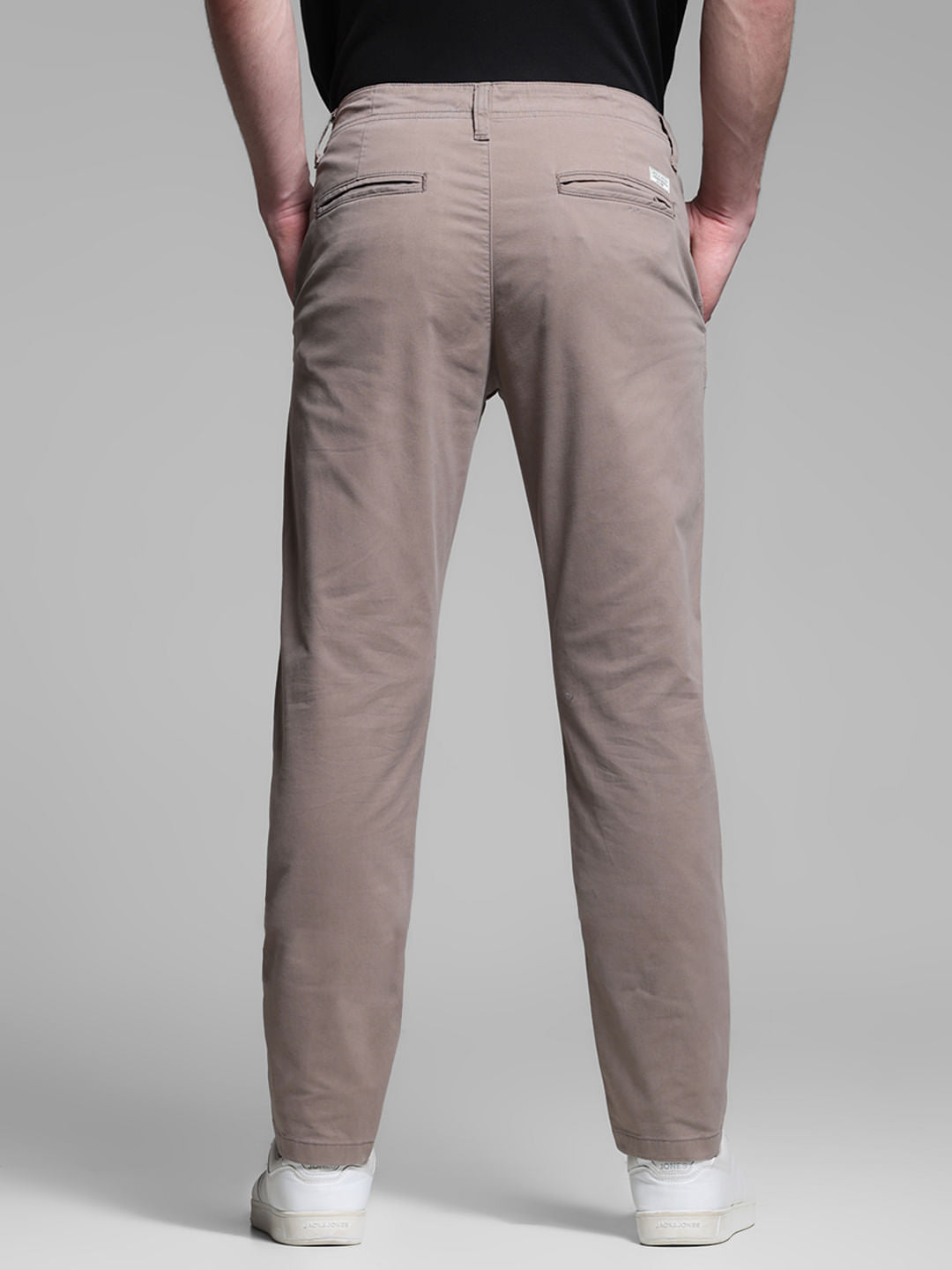 Brown Mid Rise Twill Pants