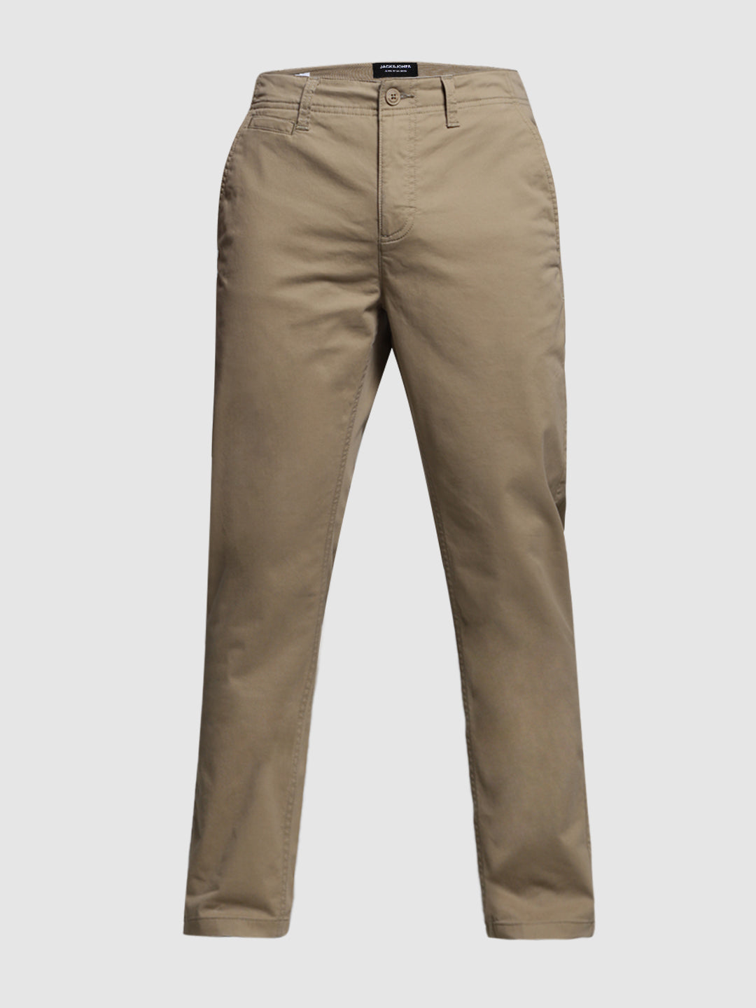 Men's Beige Stretch Cotton Twill Chinos Regular Fit