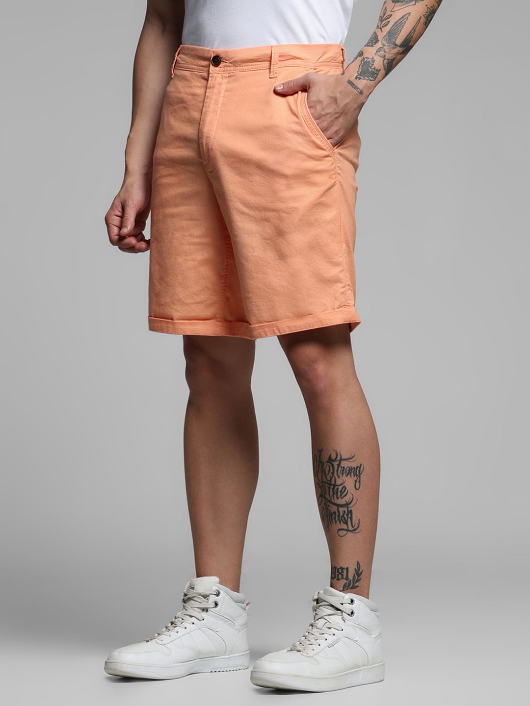 Coral Mid Rise Chino Shorts