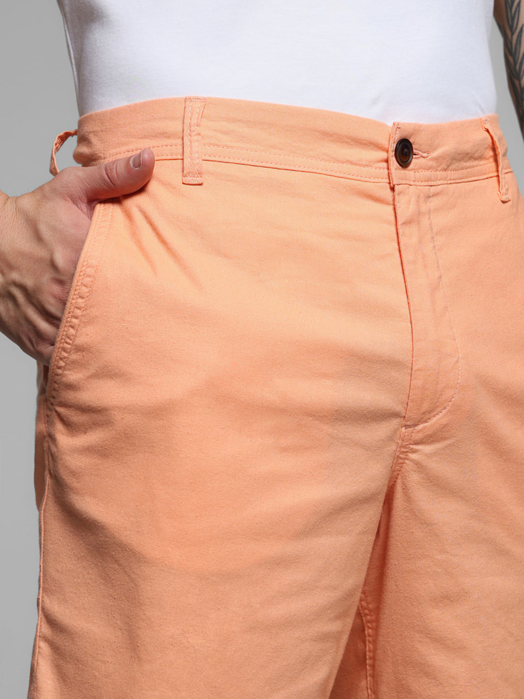 Coral Mid Rise Chino Shorts