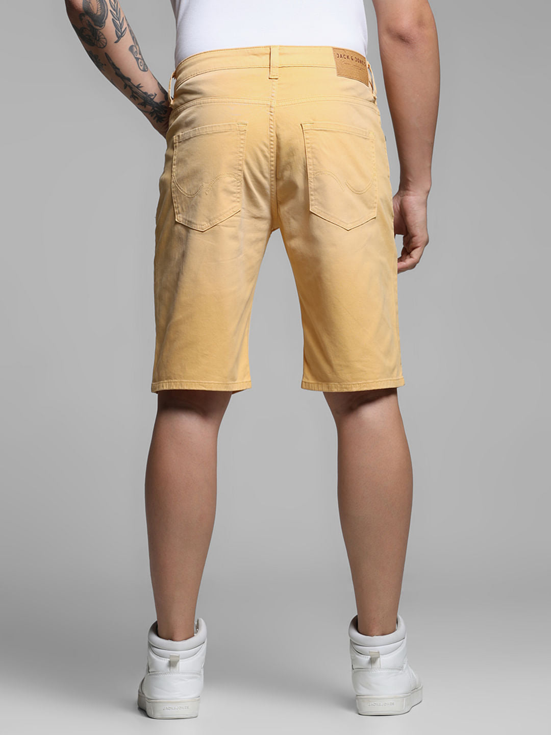 Golden Yellow Low Rise Denim Shorts