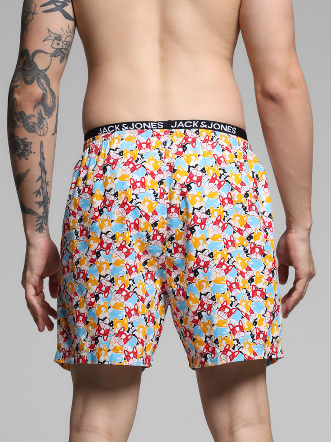 White Doggo Print Cotton Boxers