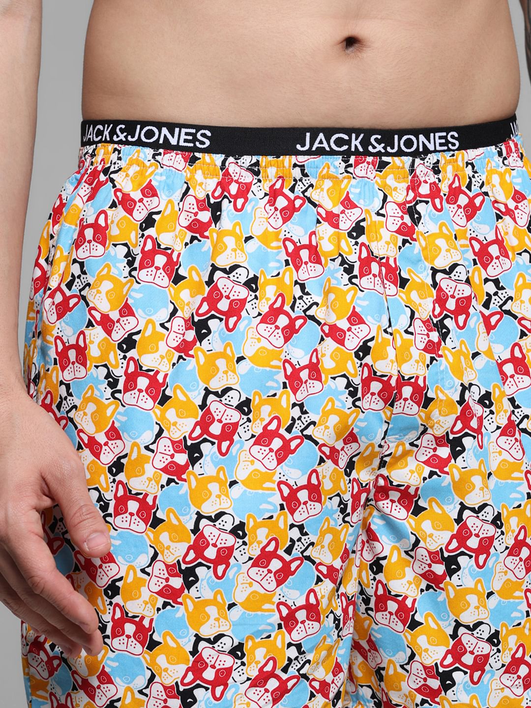 White Doggo Print Cotton Boxers