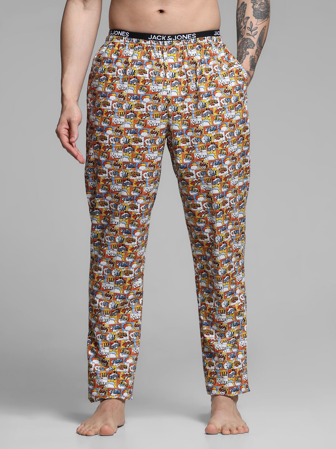 Yellow Comic Strip Print Pyjamas - S