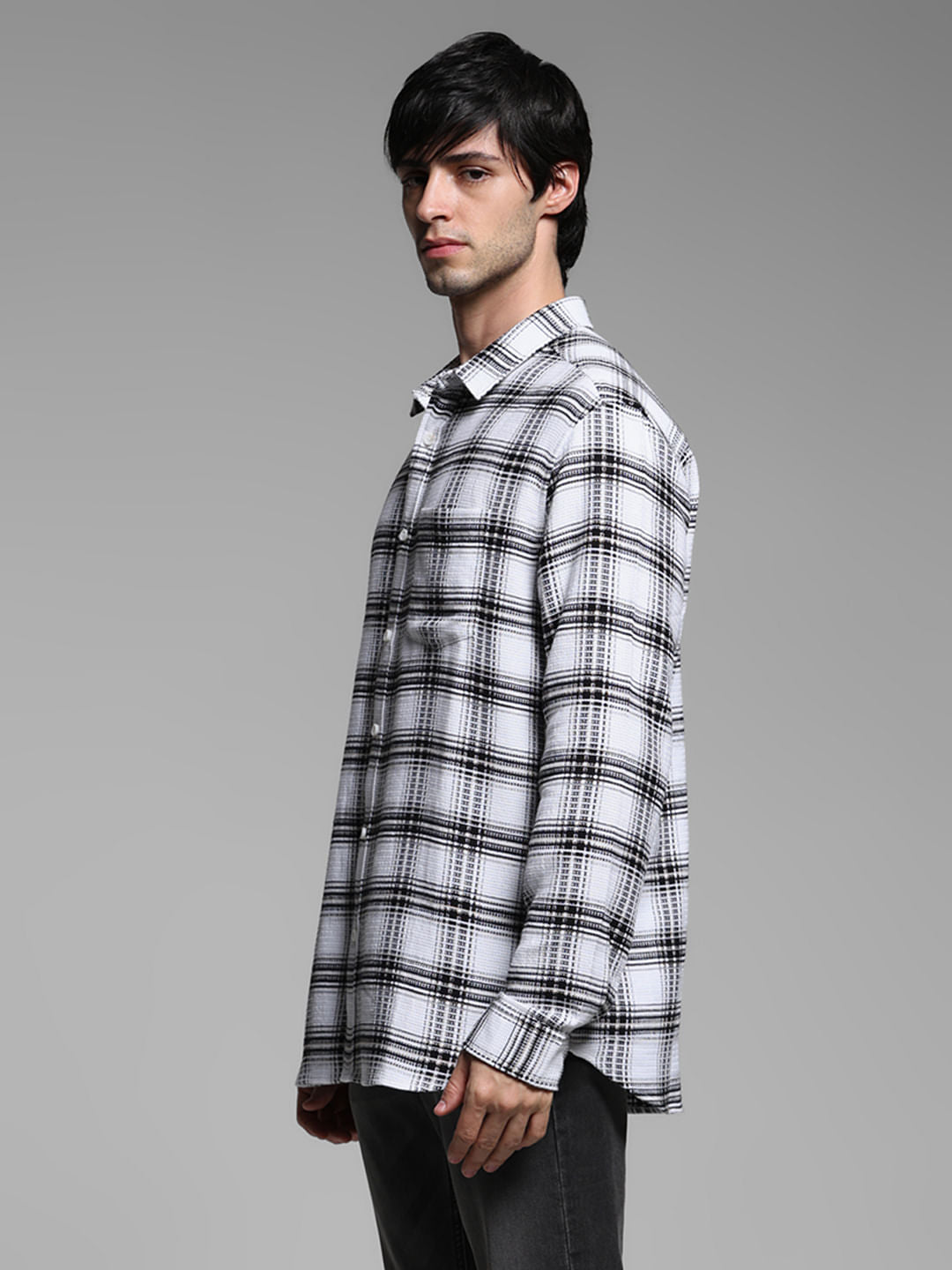 White Check Dobby Cotton Shirt
