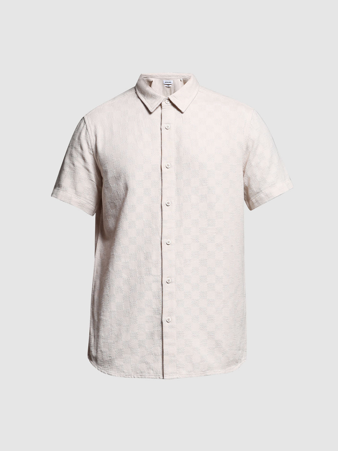 Beige Textured Cotton Shirt