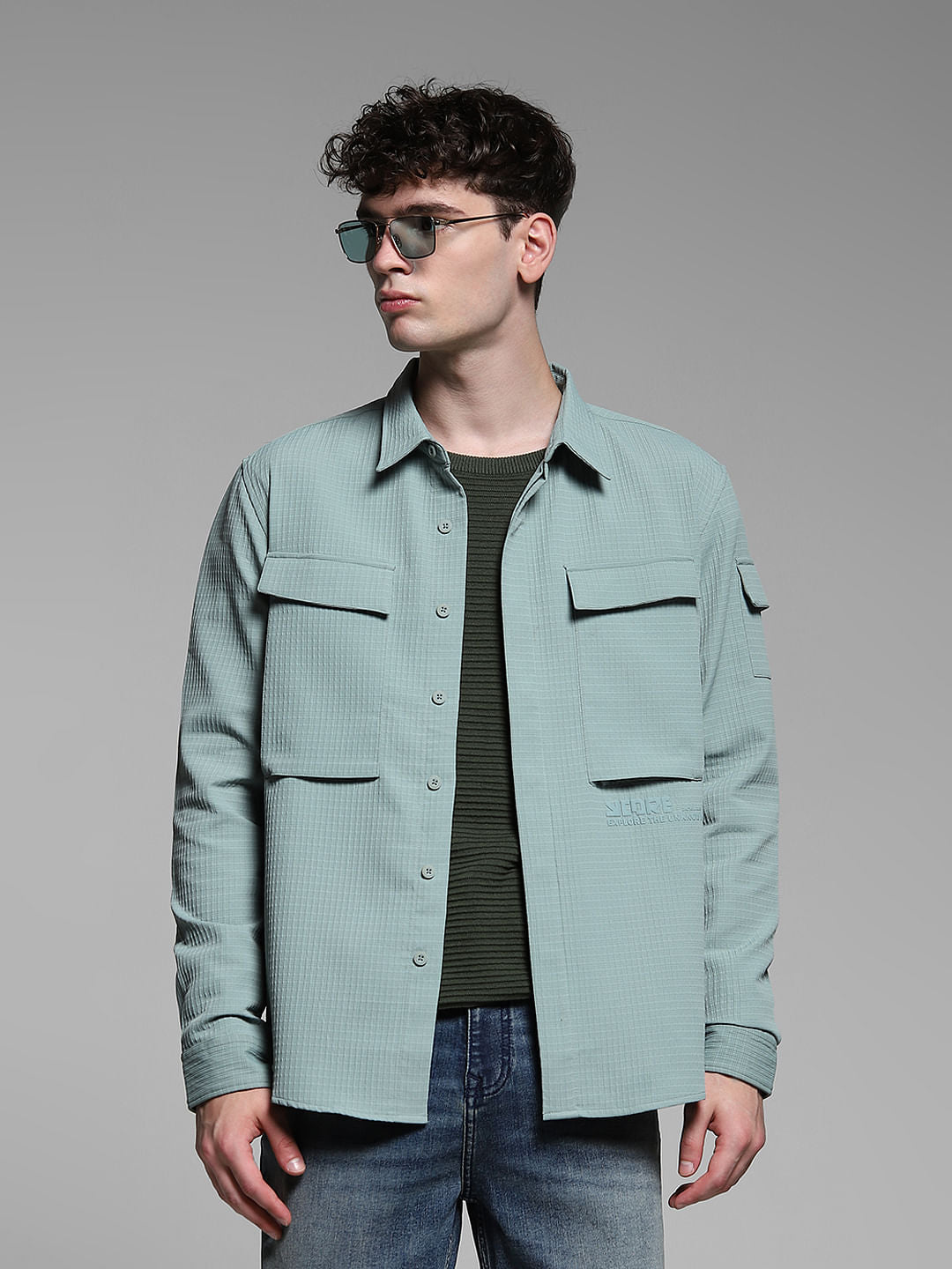 Iceberg Green Patch Pocket Oversized Shirt - S