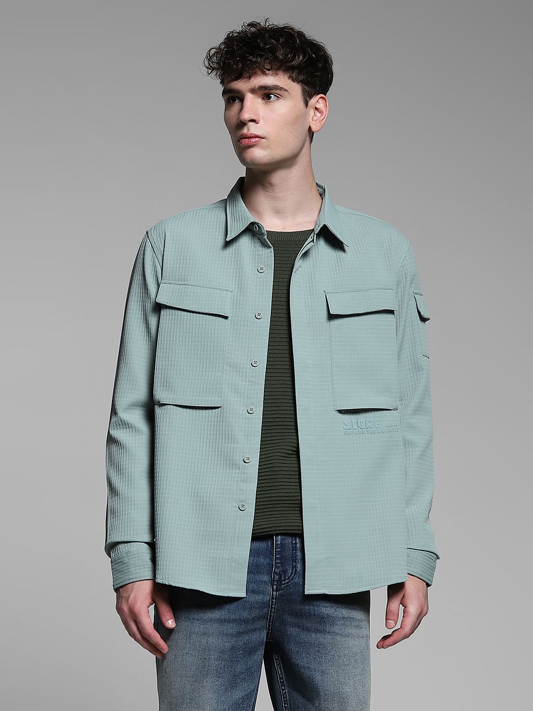 Iceberg Green Patch Pocket Oversized Shirt
