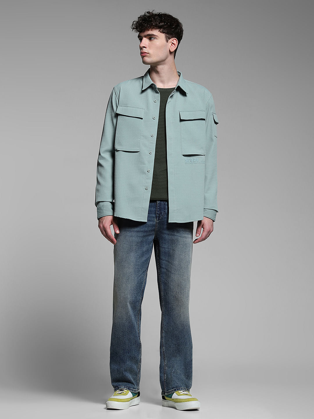 Iceberg Green Patch Pocket Oversized Shirt