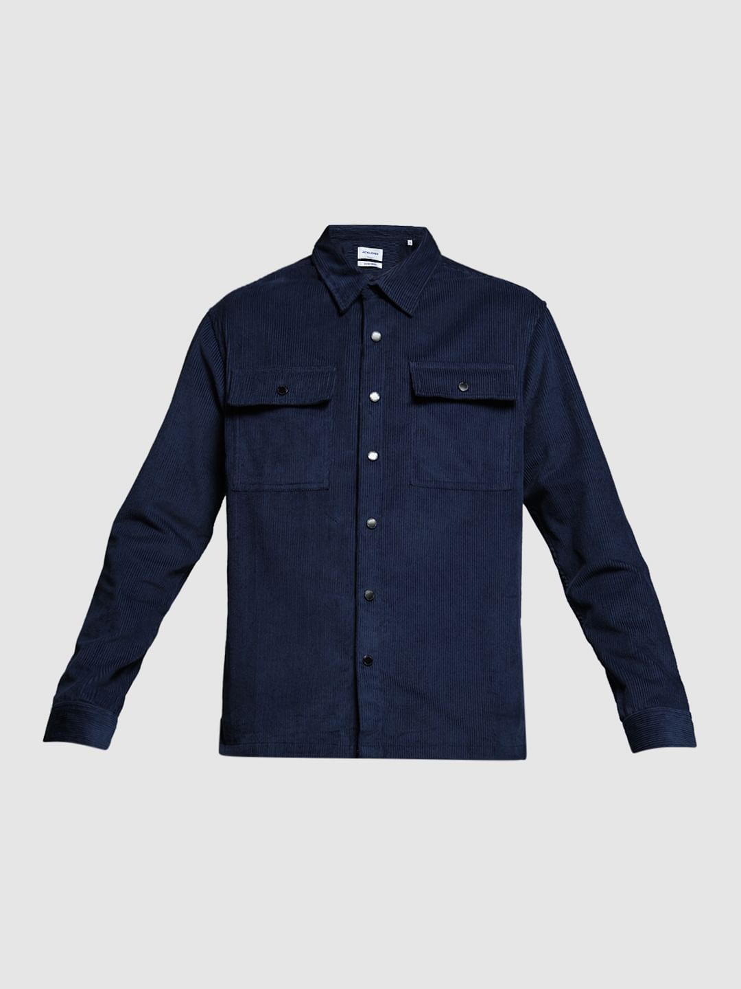 Dark Blue Oversized Corduroy Shirt